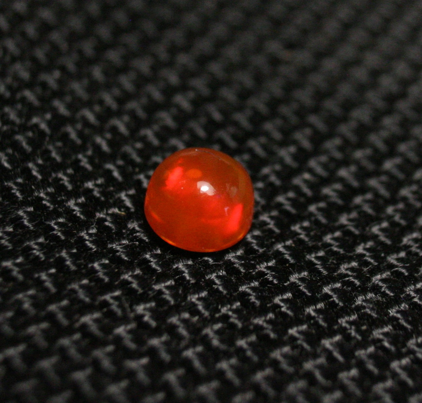 Rare Mexican Fire Opal Cabochon 0.46ct Rainbow Flash AAA Quality Fire Opal 5x5mm