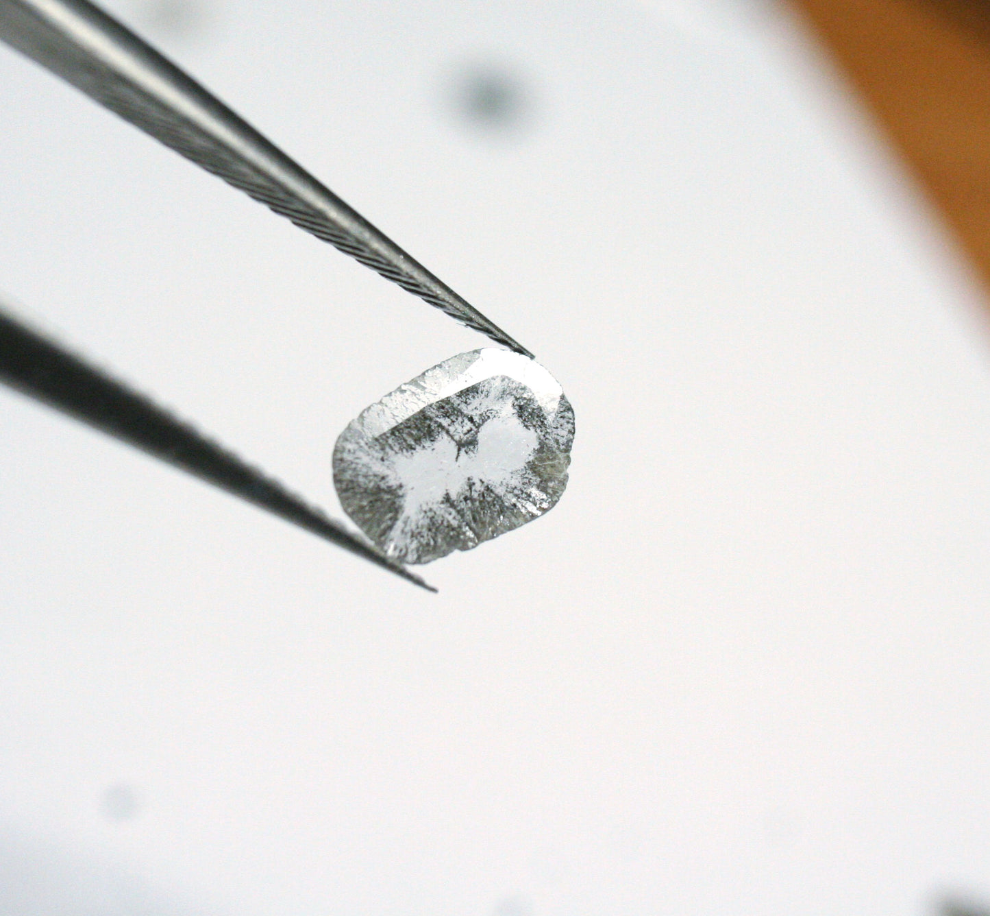 Diamond Slice 0.23ct Salt & Pepper Polki Natural Diamond South Africa 8x6mm