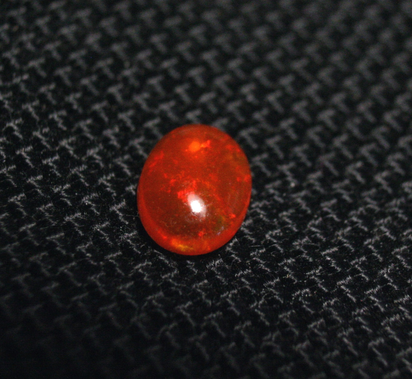 Rare Mexican Fire Opal Cabochon 0.65ct Rainbow Flash AAA Quality Fire Opal 8x6mm