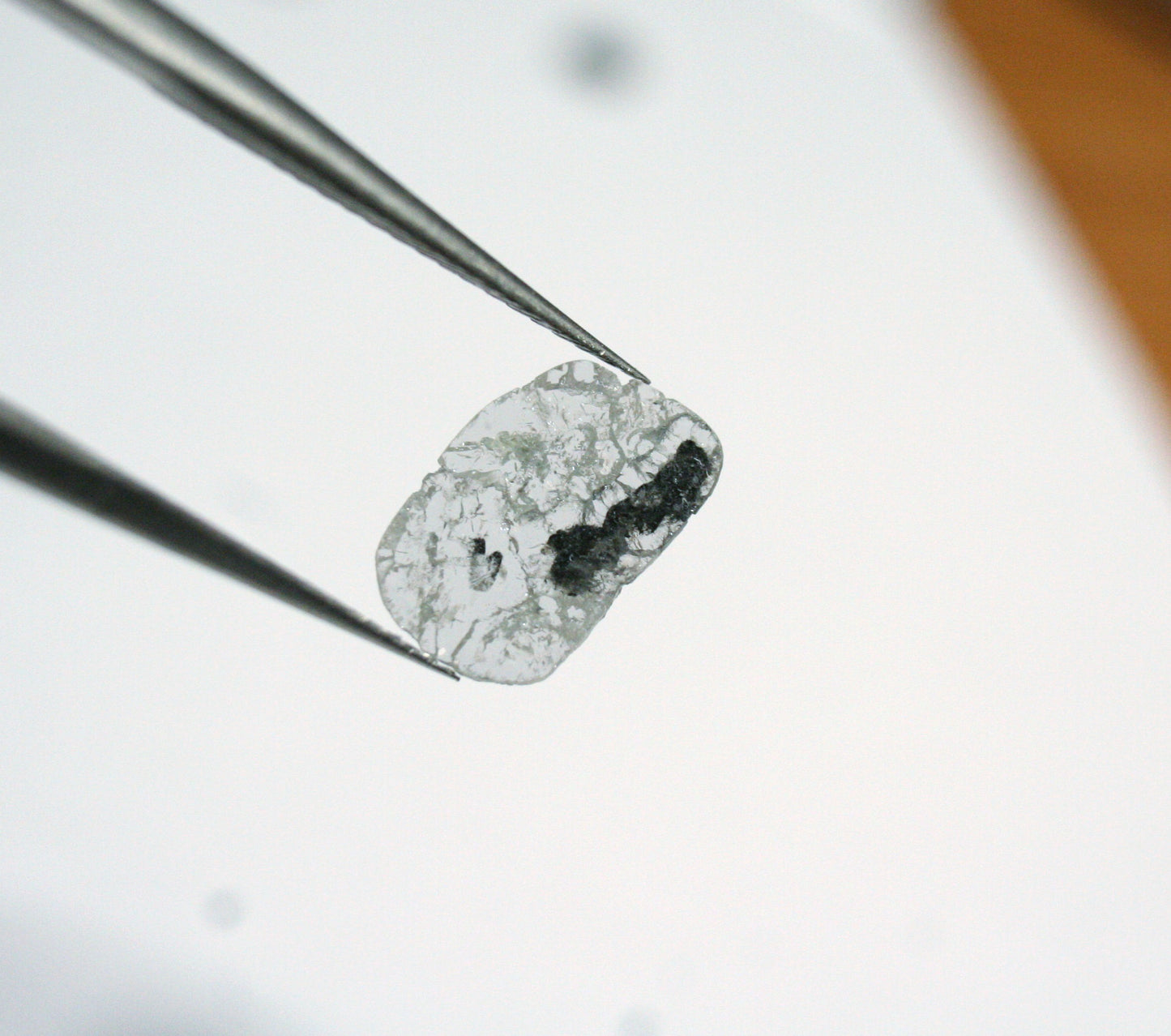 Diamond Slice 0.59ct Salt & Pepper Polki Natural Diamond South Africa 10x7mm