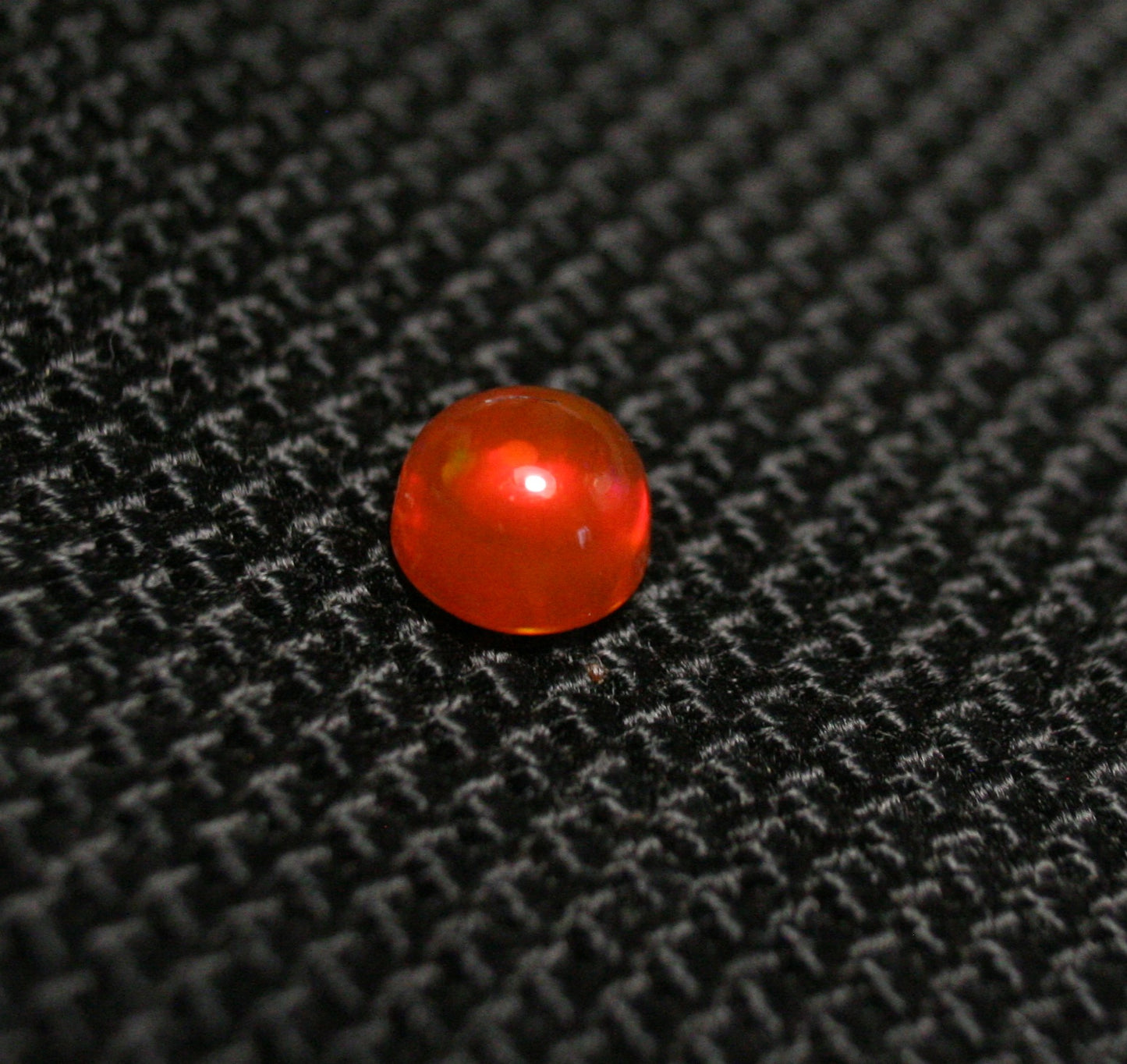 Rare Mexican Fire Opal Cabochon 0.46ct Rainbow Flash AAA Quality Fire Opal 5x5mm