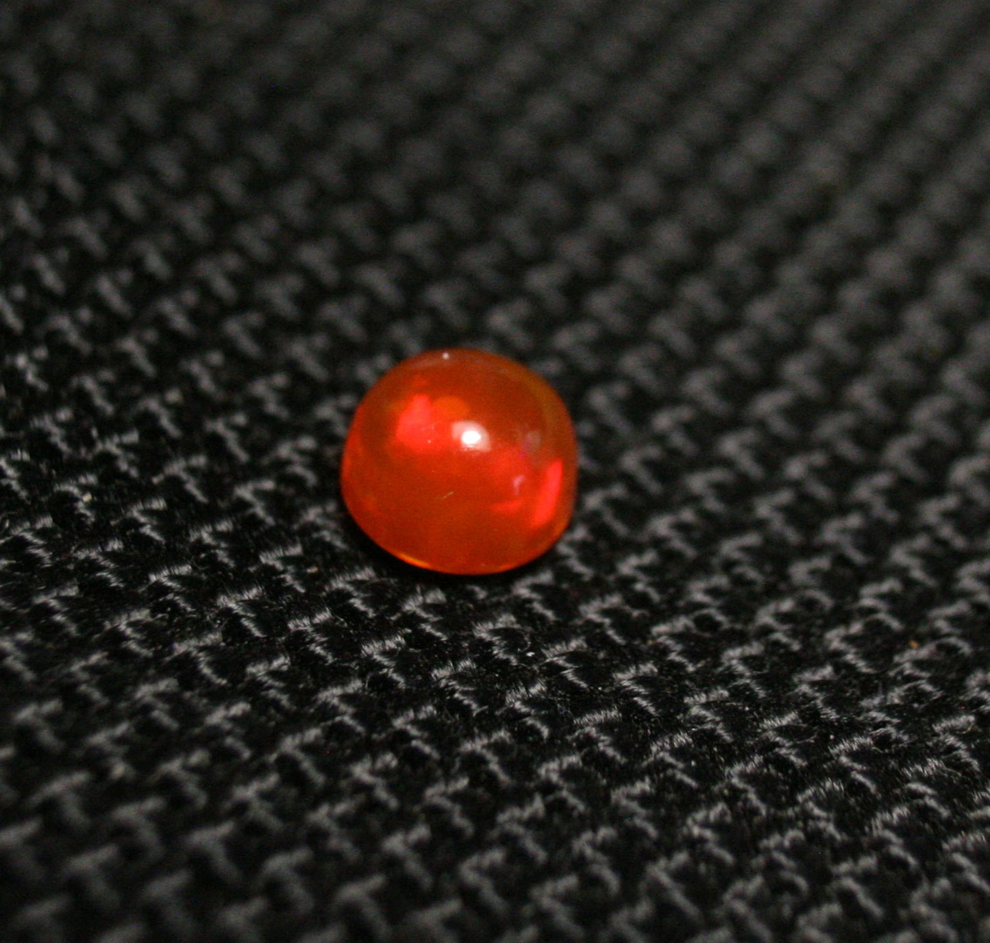 Rare Mexican Fire Opal Cabochon 0.46ct Rainbow Flash AAA Quality Fire Opal 5x5mm