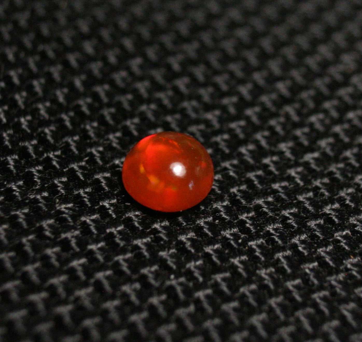 Rare Mexican Fire Opal Cabochon 0.34ct Red Flash AAA Quality Fire Opal 5x5mm