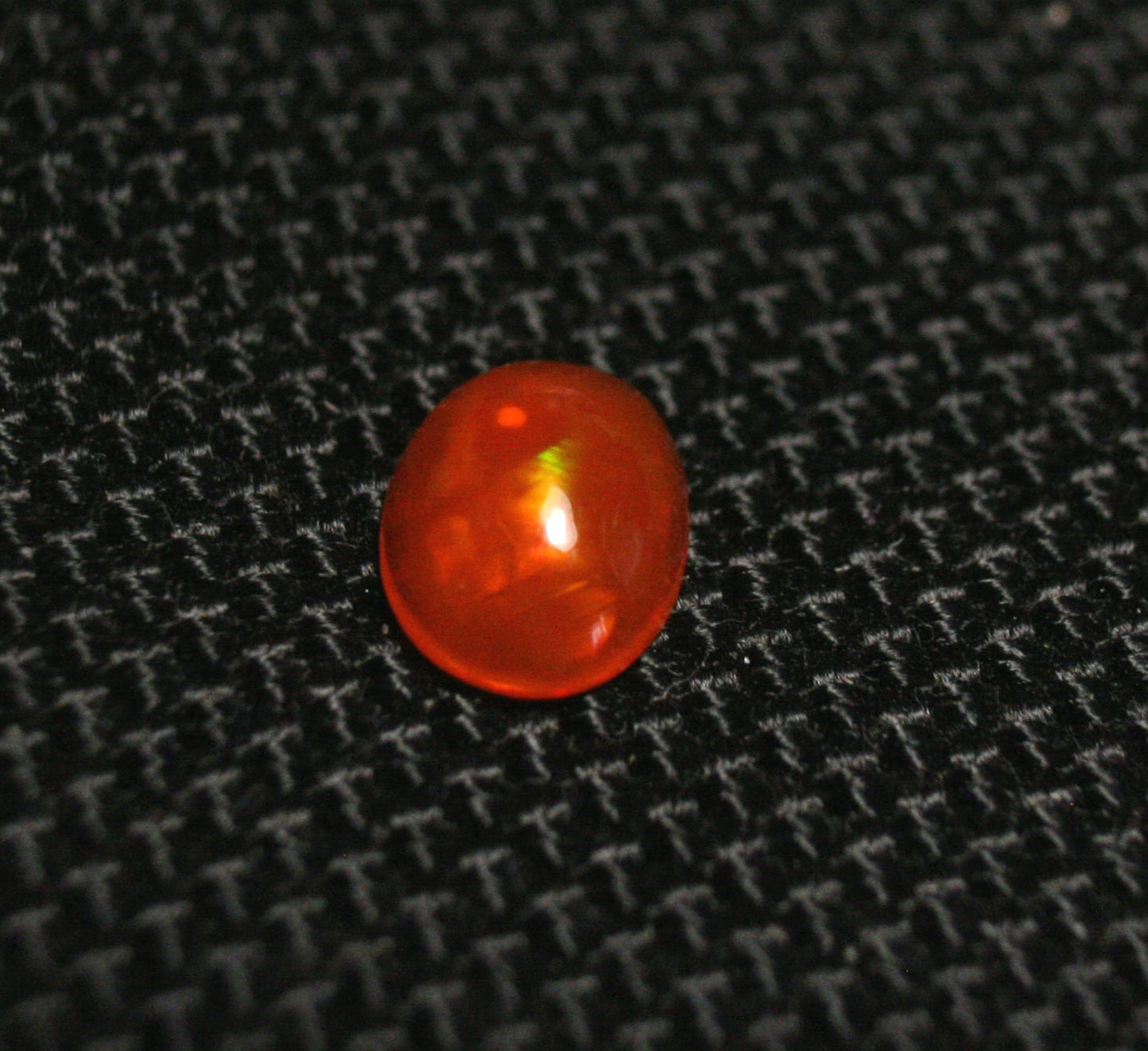 Rare Mexican Fire Opal Cabochon 0.61ct Red Flash AAA Quality Fire Opal 8x6mm