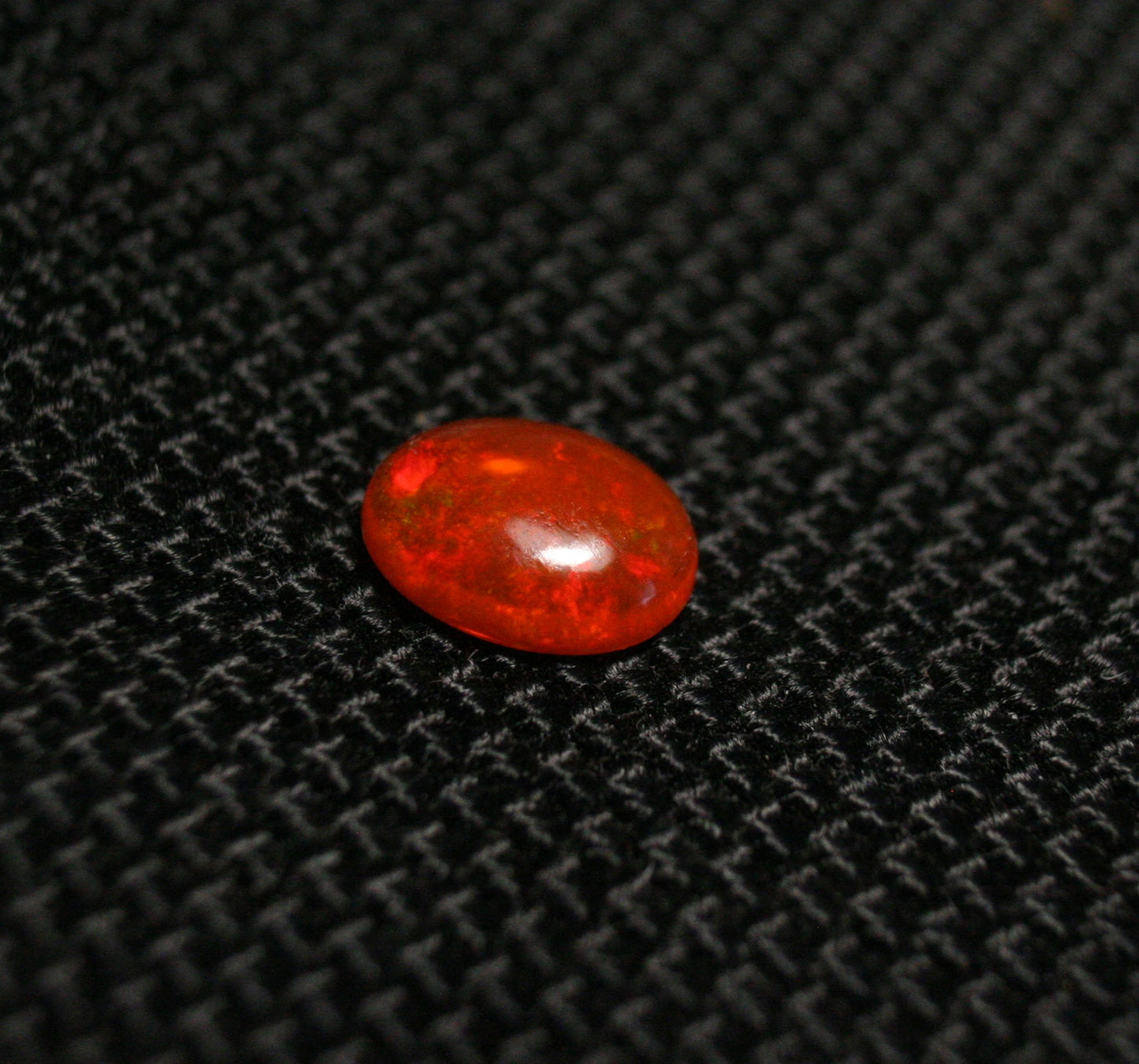 Rare Mexican Fire Opal Cabochon 0.65ct Rainbow Flash AAA Quality Fire Opal 8x6mm