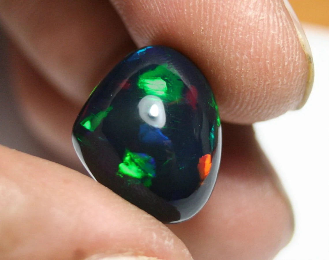 Welo Black Opal Cabochon 10.44ct Top Neon Rainbow AAA Opal See Video 18x15mm