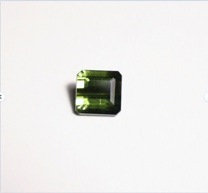 Green Tourmaline 0.71ct Beautiful Emerald Cut Gemstone Brazil 5x5mm