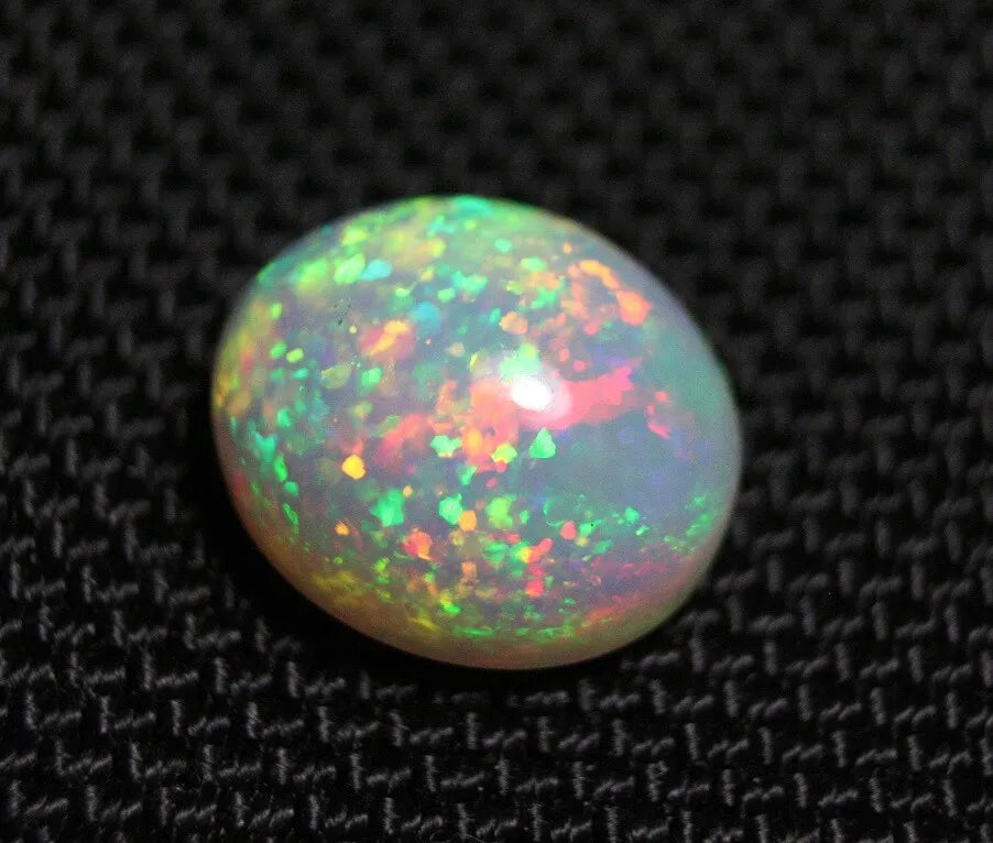 Welo Opal Cabochon 7ct Confetti Blaze Natural Crystal Opal Ethiopia Video 15x12mm