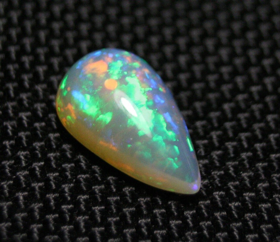 Welo Crystal Opal Cabochon 3.86ct Digital Neon Flash Teardrop Natural Opal See Video 16x9mm