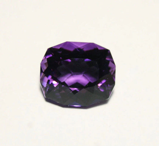 Zambian Amethyst 9ct Unique Custom Cushion Cut Gem - AAA Amethyst 14x11mm