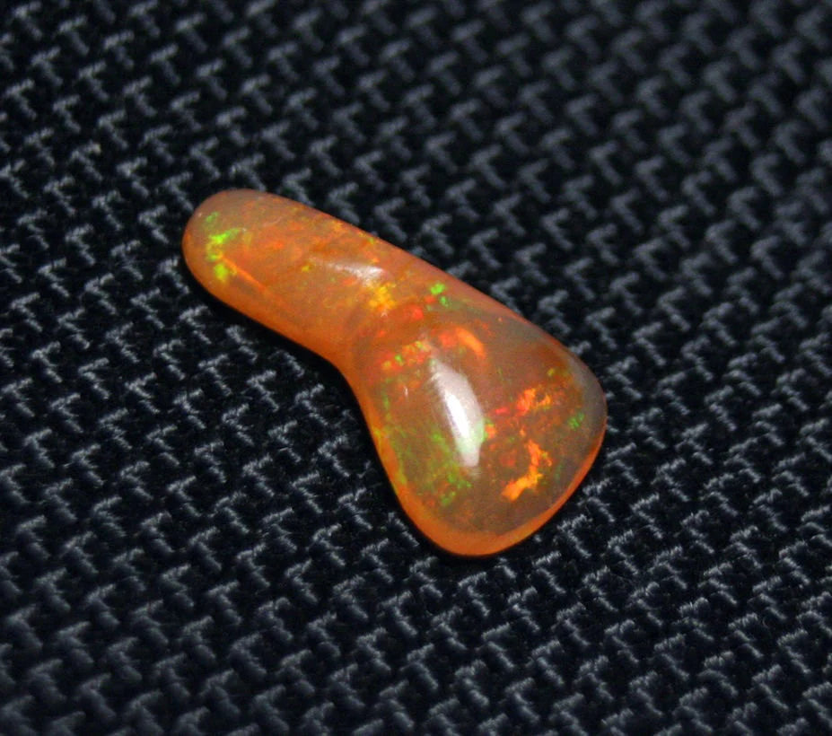 Rare Mexican Fire Opal Carving 1.8ct Neon Flash AAA Quality Fire Opal 15x8mm