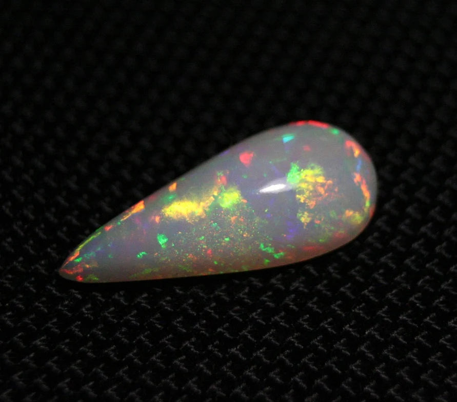 6.4ct Welo Precious Opal Cabochon Rainbow Teardrop AAA Rare Natural Opal Video 23x10mm