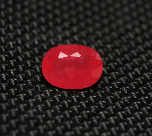 Rare Faceted Rhodonite 1.9ct Brazil Ultra Rare Crimson Red Gem Grade Rhodonite 8.5x6mm