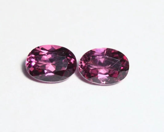 Mahenge Garnet 2.04ct Oval Pair Pastel Pink & Purple Garnet Tanzania 6.5x5mm