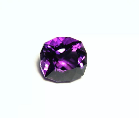 Zambian Amethyst 6.4ct Precision Custom Cushion Cut Gem AAA Amethyst 12x11mm