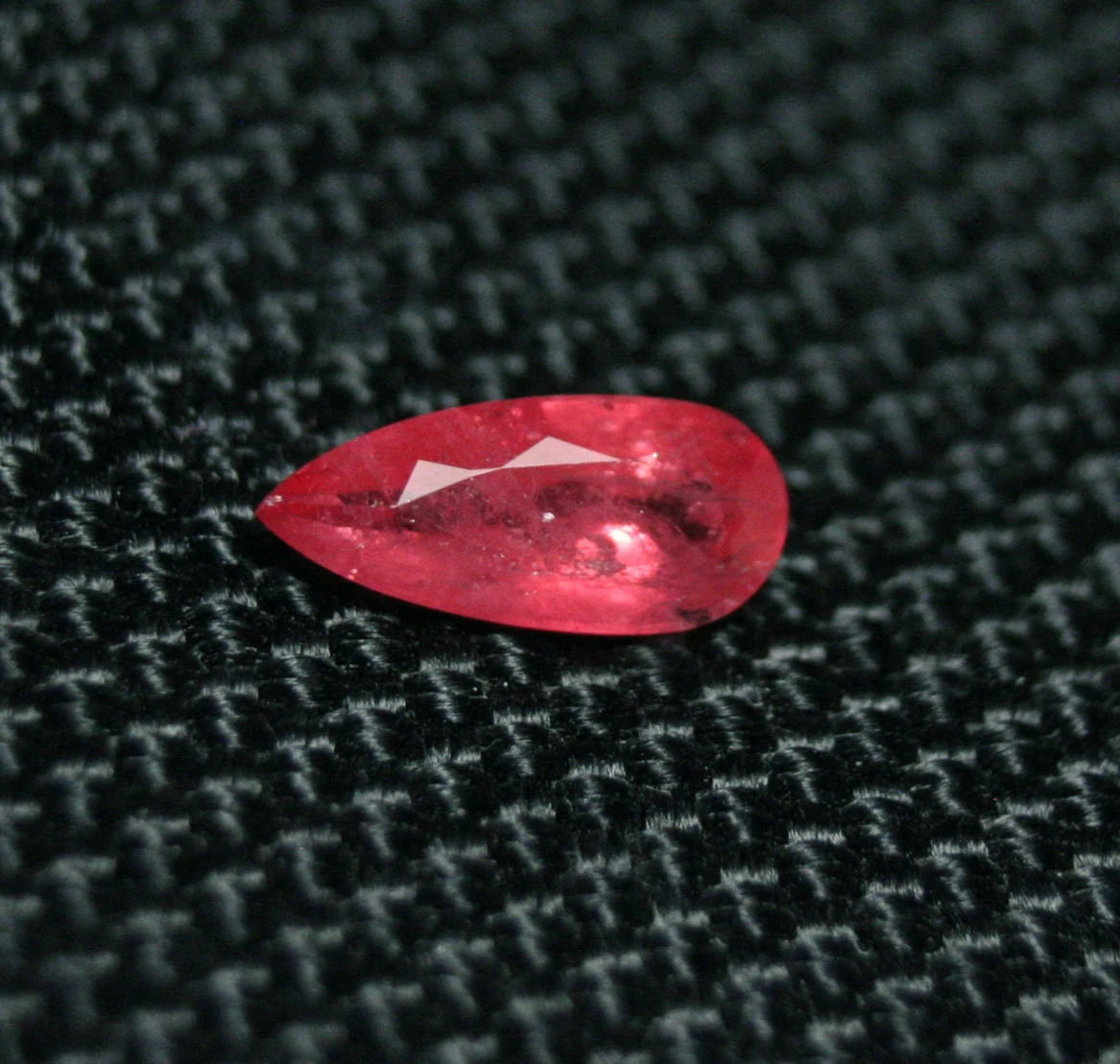 Rare Faceted Rhodonite 0.78ct Brazil Ultra Rare Crimson Red Gem Grade Rhodonite 9x4mm