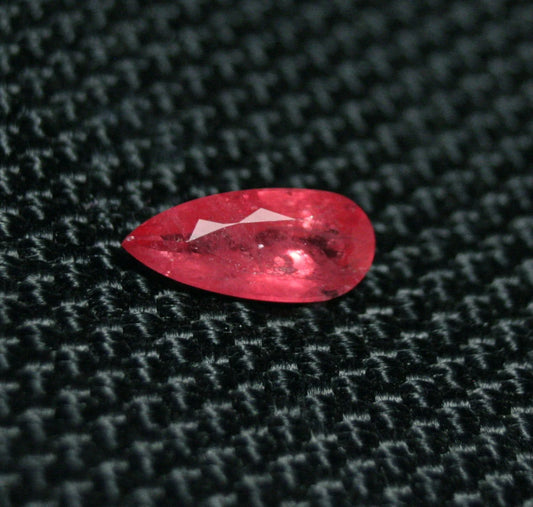 Rare Faceted Rhodonite 0.78ct Brazil Ultra Rare Crimson Red Gem Grade Rhodonite 9x4mm