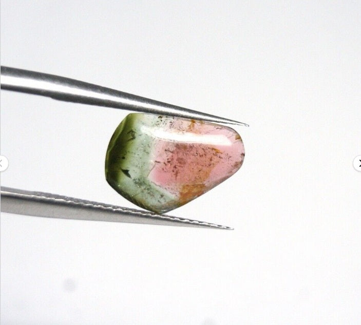 Watermelon Tourmaline Slice 1.88ct Polished Tourmaline Madagascar 12x8mm