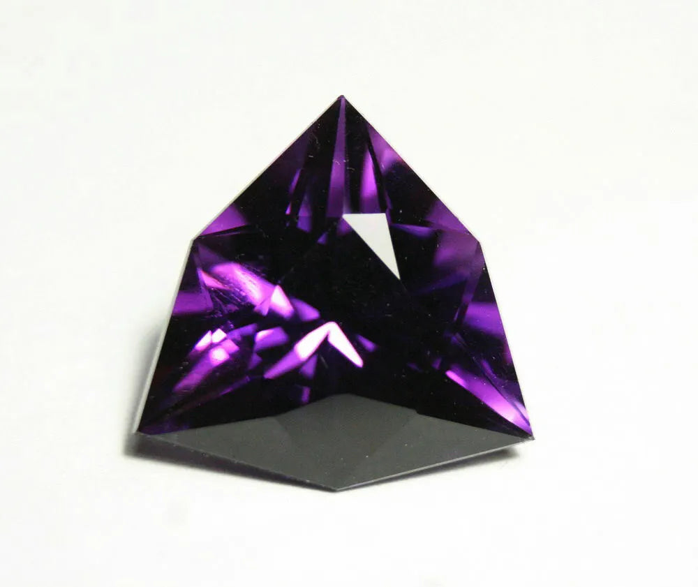 Zambian Amethyst 15.8ct Unique Custom Trillion Cut Gem - AAA Amethyst 18x18mm