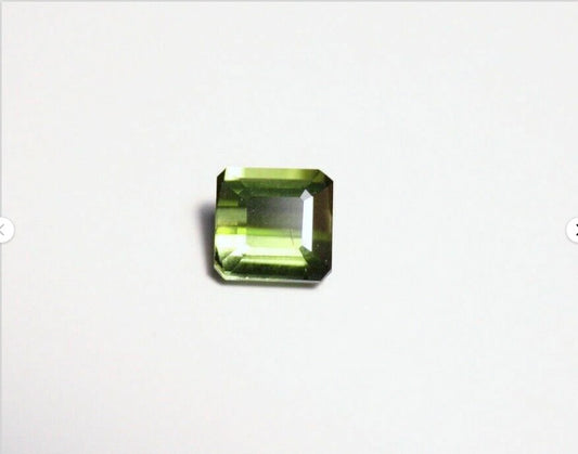 Green Tourmaline 0.91ct Beautiful Emerald Cut Gemstone Brazil 5x5mm