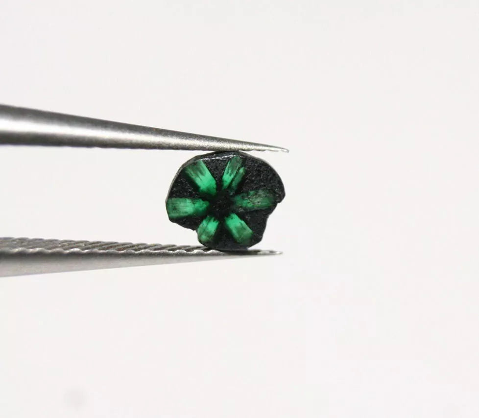 Colombian Trapiche Emerald 0.26ct Stunning Natural Emerald Formation 5x4.5mm