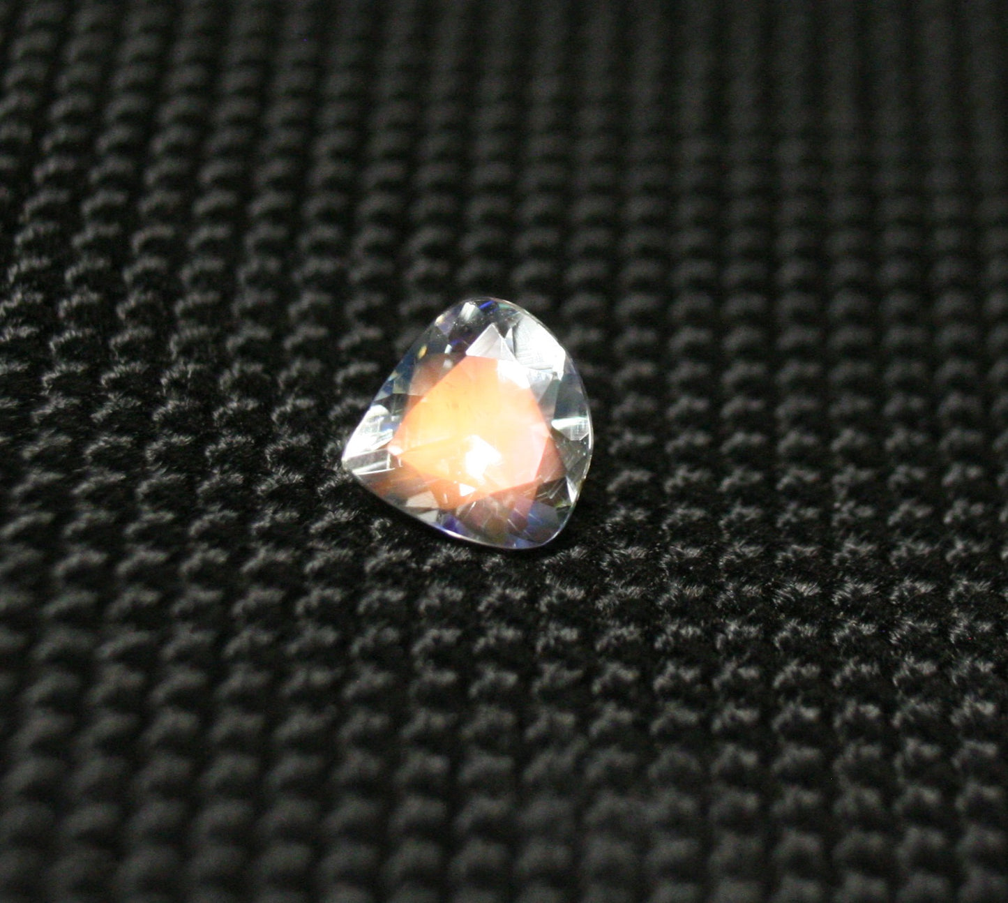 Faceted Moonstone 0.89ct Madagascar AAA Rainbow Moonstone 7x7mm Pear