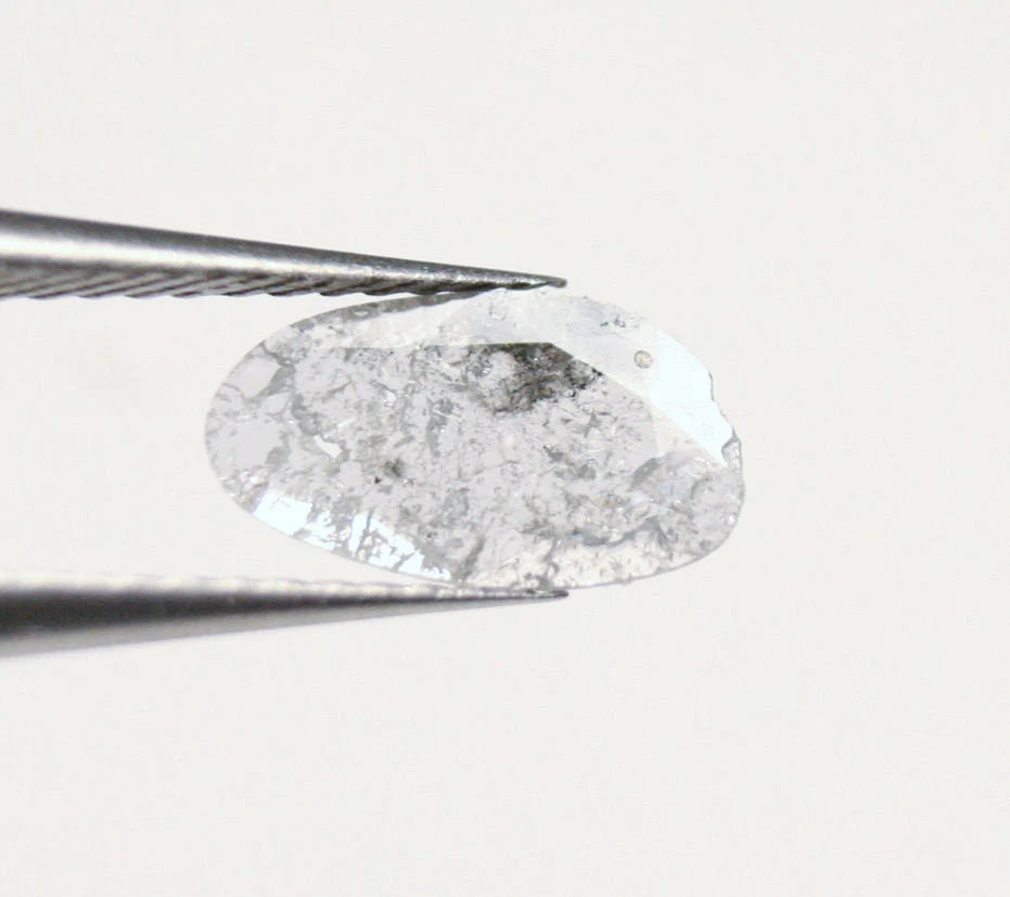 Diamond Slice 0.24ct Salt & Pepper Polki Natural Diamond South Africa 9x5mm