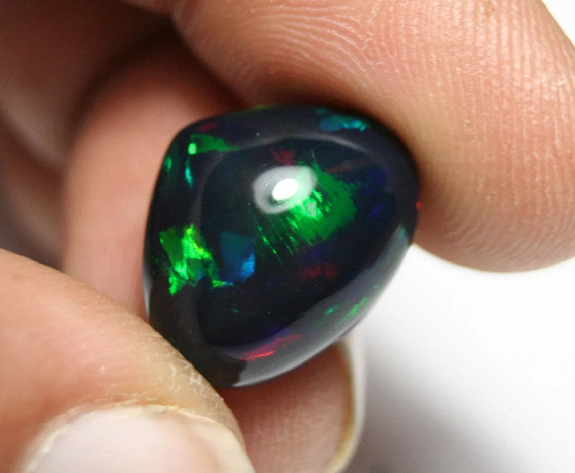 Welo Black Opal Cabochon 10.44ct Top Neon Rainbow AAA Opal See Video 18x15mm