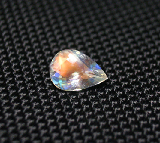 Faceted Moonstone 1.62ct Madagascar AAA Rainbow Moonstone 10x7mm Pear