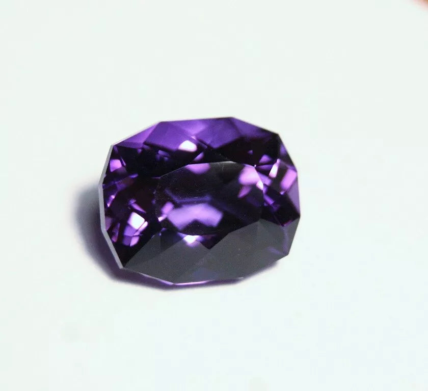 7.8ct Zambian Amethyst - Unique Custom Cushion Cut Gem - AAA Amethyst 13x11mm