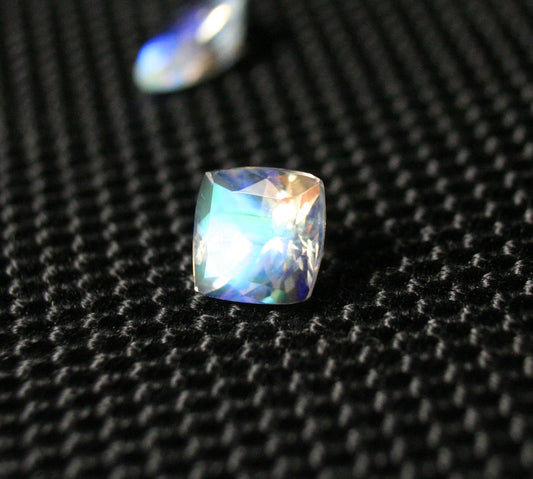 Faceted Moonstone 1.06ct Madagascar AAA Rainbow Moonstone 6x6mm Cushion