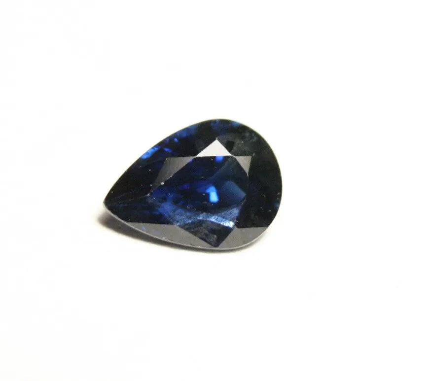 Umba Sapphire 0.82ct Deep Royal Blue Pear Untreated Sapphire Tanzania 7x5mm