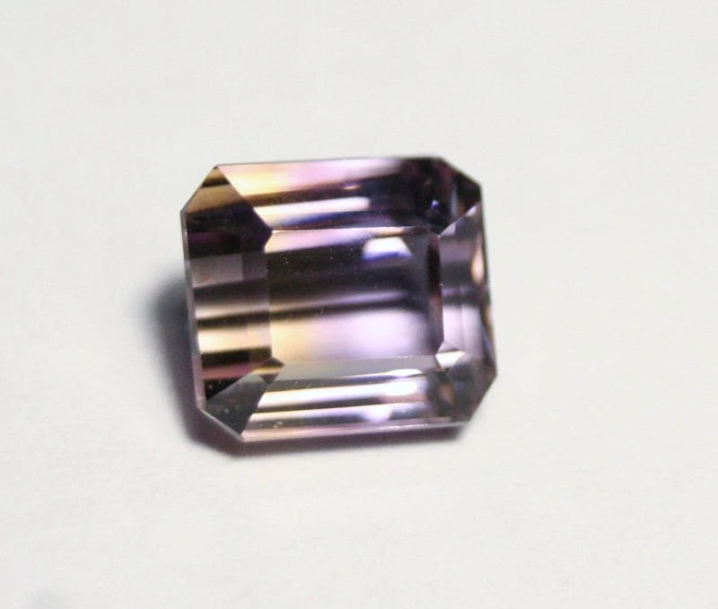 Bolivian Ametrine 4ct Lovely Clean BiColour Emerald Cut Gem Stone Natural Ametrine 9x8mm