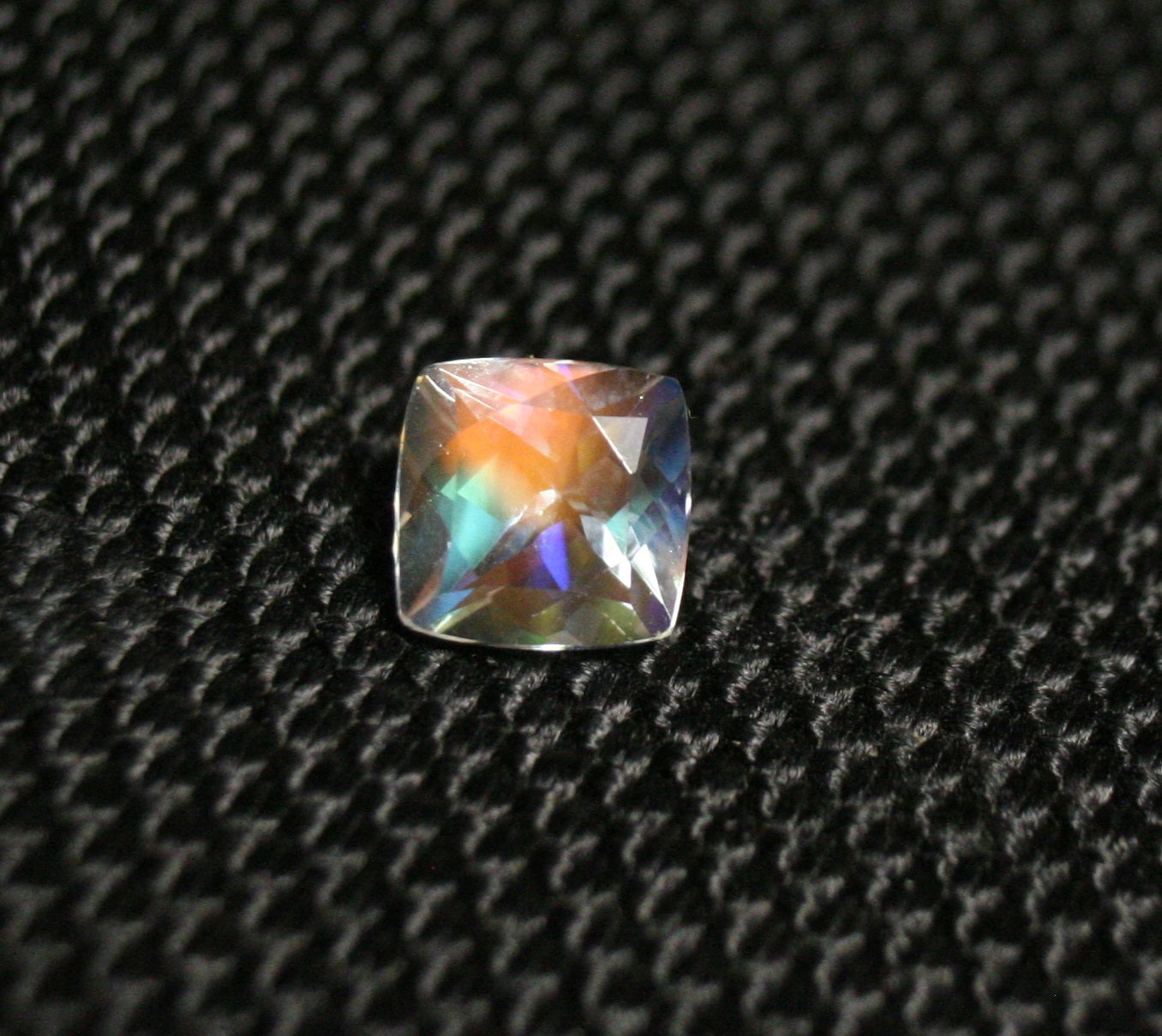 Faceted Moonstone 1.09ct Madagascar AAA Rainbow Moonstone 6x6mm Cushion