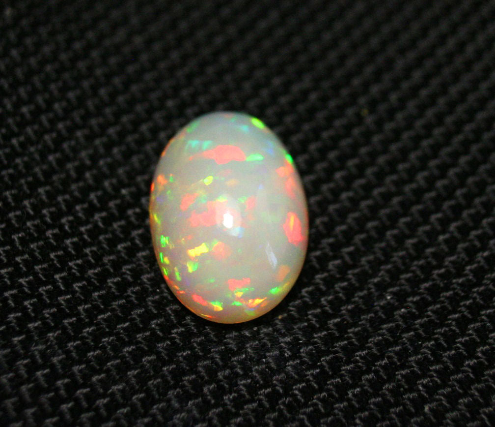 Welo Precious Opal Cabochon 7.7ct Rainbow Flakes Natural Ethiopian Opal 17x12mm