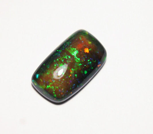 Welo Black Opal Cabochon 4.5ct Neon Confetti Bar Natural Ethiopian Opal Video