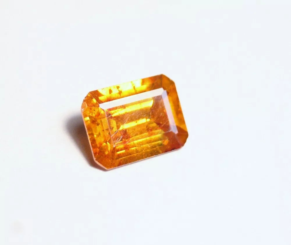 3ct Sphalerite Vibrant Emerald Cut Gemstone Spain - Gem Sphalerite 9x7mm