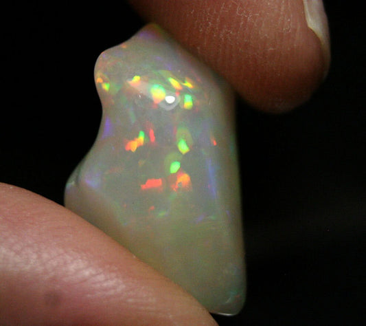 Welo Carved Crystal Opal 16.25ct Rainbow Confetti AAA Jelly Opal - See Video