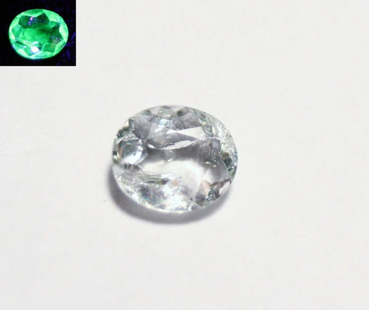 Faceted Hyalite Opal 0.32ct Fluorescent Rare Mexican Hyalite Opal 5x4mm