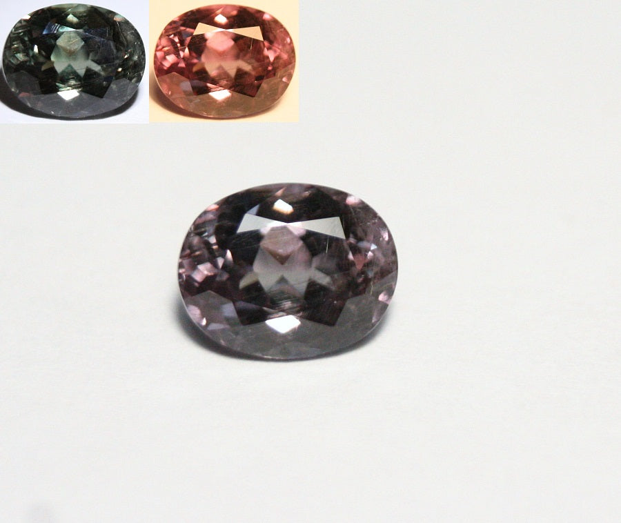 Natural Purple Turkish Diaspore 2.6ct Rare Triple Colour Change AAA 9x7mm