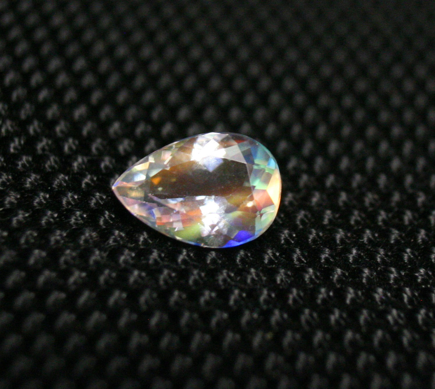 Faceted Moonstone 1.16ct Madagascar AAA Rainbow Moonstone 9x6mm Pear