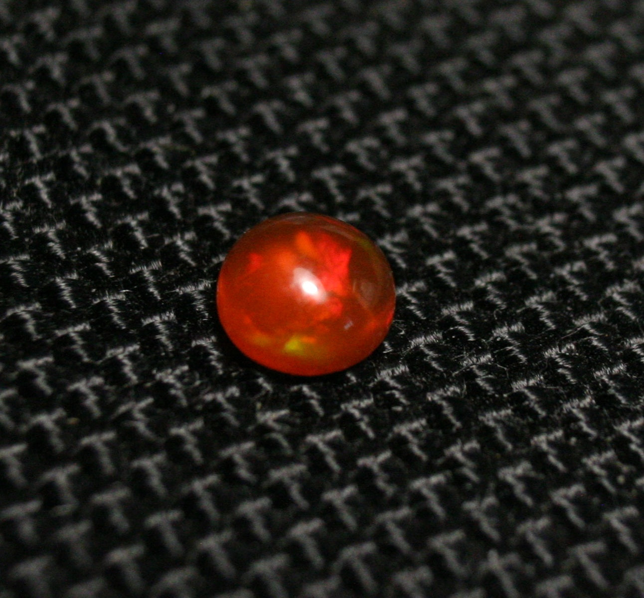 Rare Mexican Fire Opal Cabochon 0.34ct Red Flash AAA Quality Fire Opal 5x5mm