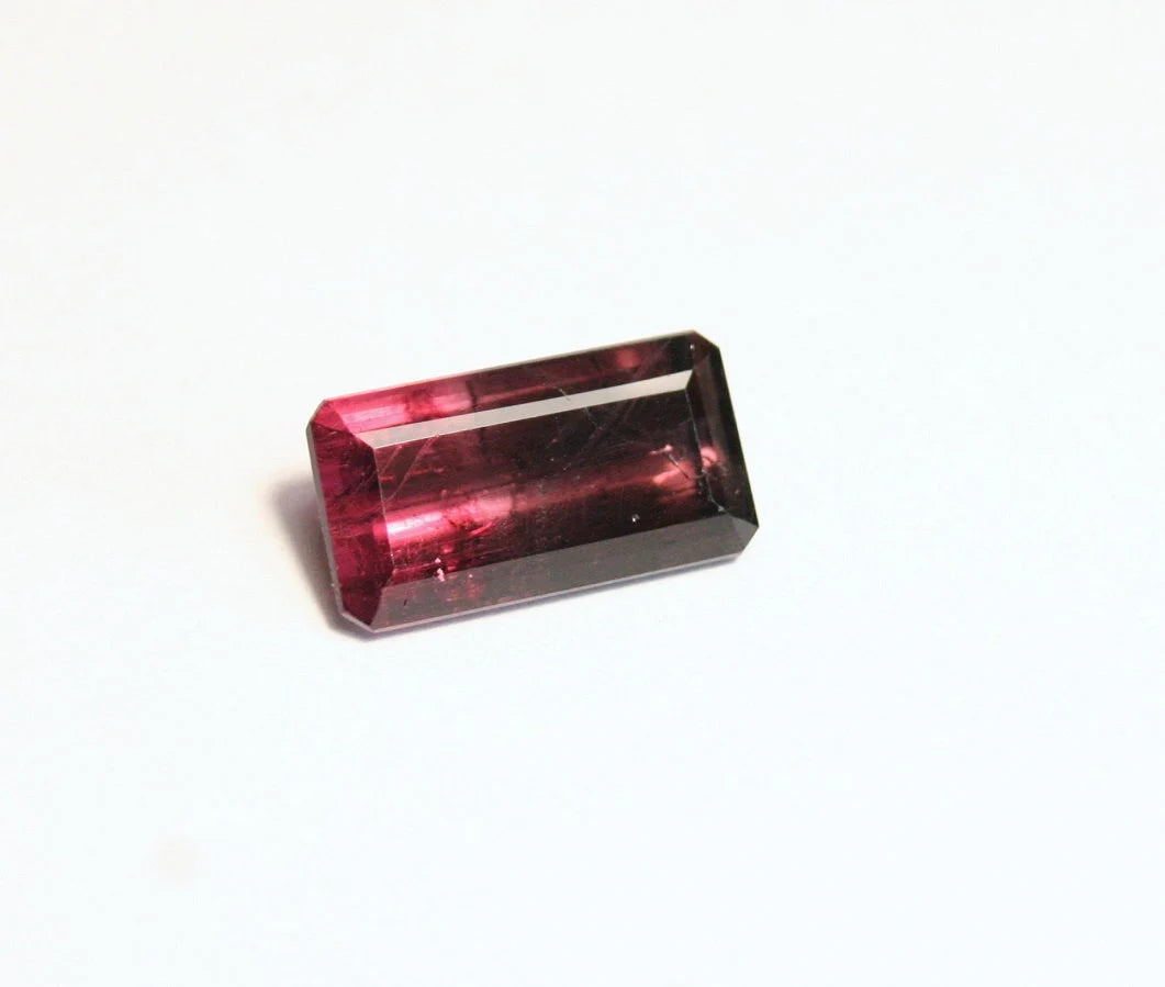 Congo Bi Colour Rubellite Tourmaline 7.5ct Stunning Emerald Cut Gemstone Pink Purple