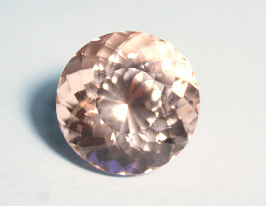 16.7ct Peach / Pink Morganite - Stunning Clean Precision Portuguese Cut Gem 15mm Round