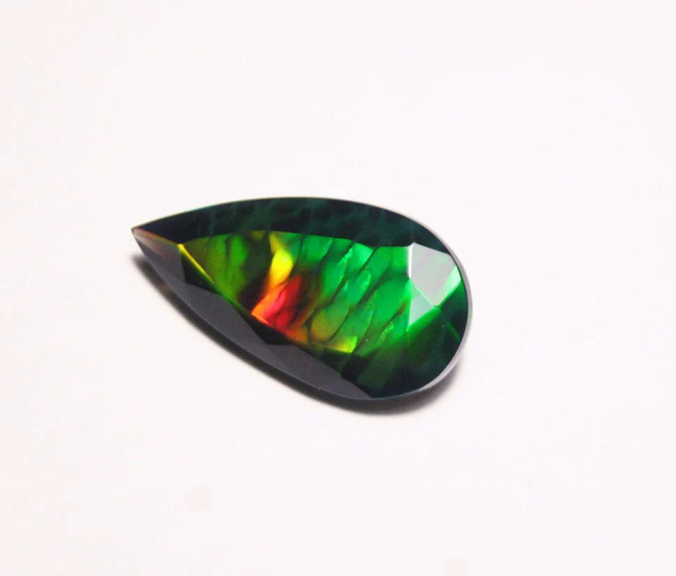 Faceted Black Welo Opal 3.74ct Rainbow Honeycomb AAA Natural Ethiopian Opal Video