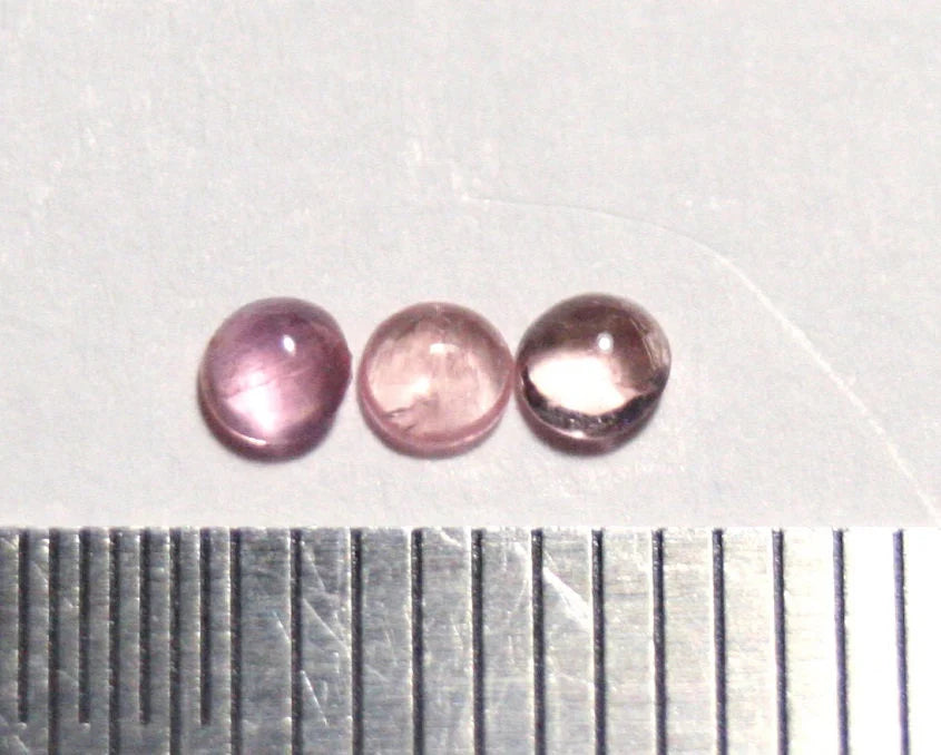 Pezzottaite Cabochon 3pc Lot 0.2ct - Ultra Rare Raspberry Beryl - Madagascar