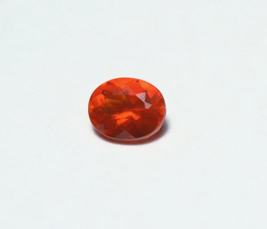 Faceted Mexican Fire Opal 0.48ct Quality Natural Oval Cut Vivid Orange Fire Opal 6x5mm