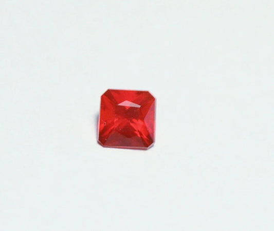 Faceted Mexican Fire Opal 0.23ct Quality Natural Emerald Cut Reddish Orange Fire Opal 4x4mm