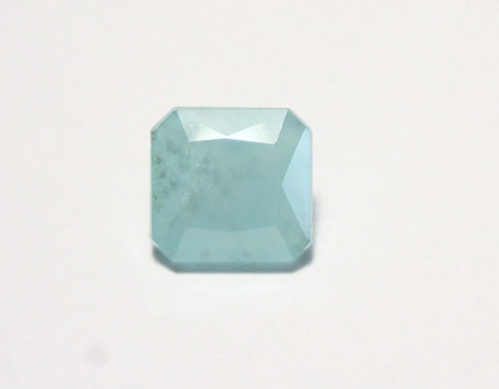 Rare Blue Green Smithsonite 5.6ct Madagascar Faceted Translucent Gem 9x9mm