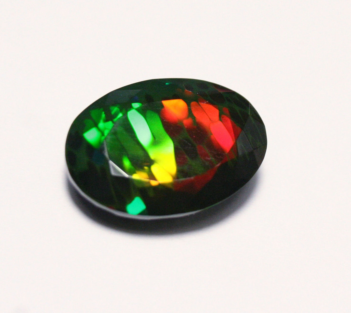 Faceted Black Welo Opal 8.2ct Stunning Rainbow Honeycomb AAA Natural Opal 17x12mm